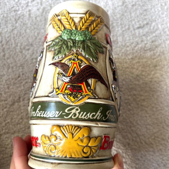 Budweiser Clydesdale Beer Stein Pair Vintage Limited Edition Collectible Barware - Picture 6 of 12